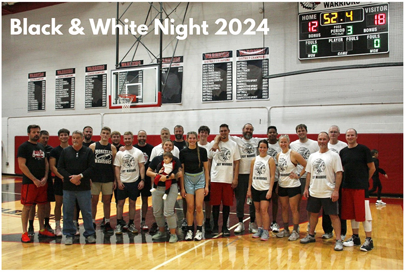 Group of adult athletes in the gym for Black and White Night 2024