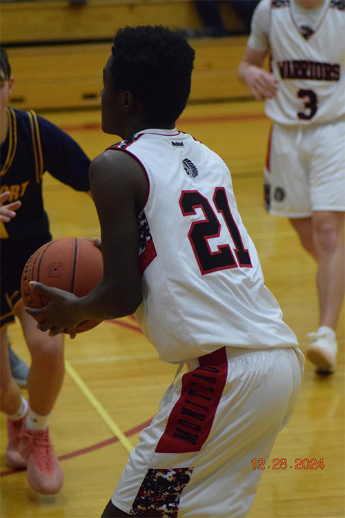 Basketball player playing