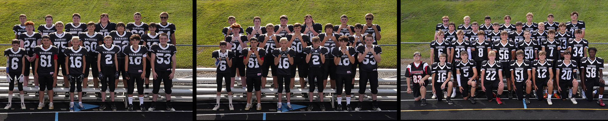 Photo collage of football teams