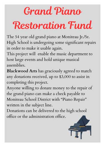 Grand Piano Restoration Fund flyer