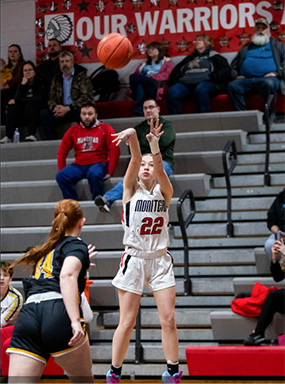 Player tossing basketball