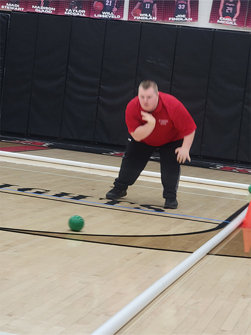 Player watching ball after play